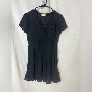 Altar'd State Black Ruffle Mini Dress